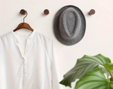 Natura Nussbaum Wandhaken Set – Handgefertigte Holzhaken für Kleidung & Accessoires | Rutschfest | Zeitloses Design