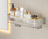 CrystalCorner Premium Acryl Eckregal Selbstklebend Transparent – Bohrfreies Badezimmer Wandregal | Platzsparender Organizer für Dusche, Kosmetik & Pflegeprodukte | Modernes Badzubehör