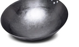 IronFlame Pro Reineisen-Wok handgeschmiedet mit Holzgriff für Gasherde | authentische Wokpfanne ohne Beschichtung | langlebiger Profi-Eisenwok für gesundes Kochen