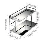 DuoSpace Metall Organizer Regal 2 Ebenen – Freistehendes Aufbewahrungsregal für Küche & Bad | Platzsparend | Modernes Design