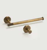 RetroLux Badset Bronze – Messing Badezimmer Zubehör | Gerändelte Oberfläche | Wandmontiertes Accessoires Set