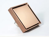 ROSEFLOW Quadrat Duschablauf 10×10 cm – Edelstahl 304 Roségold | Geruchsstopp & Filtersieb | Moderner Bodenablauf