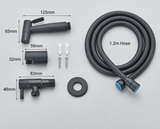 PureSpray Wand-Bidet-Dusche Schwarz – Edelstahl WC-Handbrause Set | Kaltwasser Shattaf | Hygienische Reinigungslösung