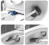 HygiFlex Silikon-Toilettenbürste mit Wandhalterung – Flachkopf, Flexibel & Hygienisch