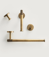 RetroLux Badset Bronze – Messing Badezimmer Zubehör | Gerändelte Oberfläche | Wandmontiertes Accessoires Set
