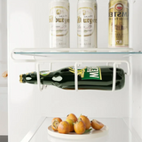 VinoHook Kühlschrank-Flaschenhalter – Metall-Organizer mit Hängefunktion für Bier & Wein | Platzsparend | Stilvolle Aufbewahrung