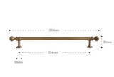 REGALIA Messing Möbelgriffe Antik – Schrank- & Schubladengriffe 128 mm | Edles Design | Langlebige Qualität