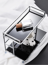 DuoSpace Metall Organizer Regal 2 Ebenen – Freistehendes Aufbewahrungsregal für Küche & Bad | Platzsparend | Modernes Design