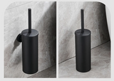 SteelMount Pro WC-Bürstengarnitur Wand – Schwarze Edelstahl Toilettenbürste | Hygienisch & Rostfrei | Platzsparende Wandmontage