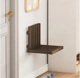 NordFold Klappbare Bambus Wandbank – Schmale Schuhbank ohne Bohren | Platzsparender Sitzhocker | Skandinavisches Design