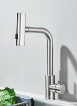 CulinaVero Küchenarmatur mit Ausziehbrause – Edelstahl Mischbatterie | Wasserfallauslauf | Maximale Flexibilität