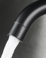 AquaSpin Waschbeckenarmatur Schwarz Nickel – Edelstahl Einhebelmischer | 360° Drehbarer Auslauf | Modernes Bad Design