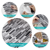 MarbleStyle Premium Marmoroptik Wandaufkleber Schwarz-Weiß Selbstklebend – Wasserfeste Fliesenfolie 1/6/12er Set | Elegante Design-Wandverkleidung für Küche & Bad | Hitzebeständige PVC Fliesensticker