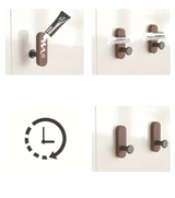 Walnora Holz Wandhaken Set – Selbstklebende Kleiderhaken aus Walnussholz | Bohrenfrei | Skandinavisches Design