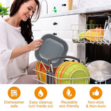 CrispForm Premium Silikon-Airfryer-Einsatz – Wiederverwendbare quadratische Backform für Heißluftfritteuse, Ofen & Grill | Antihaft-Backschale aus lebensmittelechtem Silikon