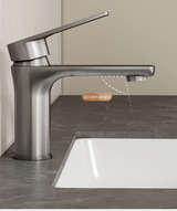 AquaCore Edelstahl Waschtischarmatur – Einhebelmischer für Warm- & Kaltwasser | Langlebig & Korrosionsbeständig | Modernes Bad Design