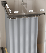 AquaFold Komfort Duschvorhang Set – Faltbares Magnetsystem mit Teleskopstange | Wasserdicht | Ohne Bohren Montage
