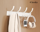 Aluvia Schwarz Wandhakenleiste – Aluminium Kleider- & Handtuchhalter mit Mehrfachhaken | Hohe Tragkraft | Modernes Design