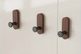 Walnora Holz Wandhaken Set – Selbstklebende Kleiderhaken aus Walnussholz | Bohrenfrei | Skandinavisches Design