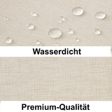 VelouraTex Duschvorhang – Wasserdichter Premium-Badvorhang in Leinenoptik mit stabilen Metallhaken