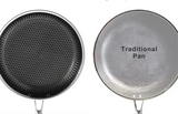 HexaChef Pro Edelstahl-Honigwaben-Bratpfanne 28 cm mit Glasdeckel für alle Herdarten | kratzfeste Antihaft-Profi-Pfanne | langlebige Edelstahl-Aluminium-Kochpfanne
