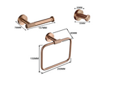 AURORA VIVÉRA Roségold Badset – 6-teiliges Badezimmer Zubehör Set | Gebürstetes Design | Komplett & Langlebig