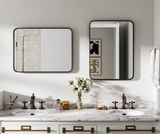 NoiraLux Badezimmerspiegel mit schwarzem Metallrahmen 60x80 cm – rechteckiger Wandspiegel | vertikal oder horizontal montierbar | modernes Design mit HD-Silberglas