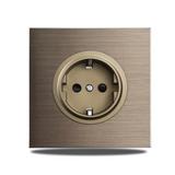 SmartConnect Wandsteckdose Aluminium Braun – Schuko Steckdose mit USB & LAN | Unterputz Anschlussdose | Modernes Design