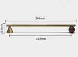NATUROX Möbelgriff mit Holzakzent 128 mm – Bronze Metallgriff mit Walnussholz | Moderner Schrankgriff | Warme Designoptik