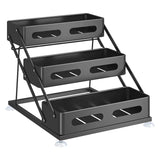 OrgaMax 3-stöckiger Küchen-Organizer – Faltbares Gewürz- & Eckregal aus Metall, freistehend & robust
