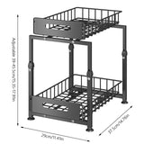 Unterspülen Regal Ausziehbar 2 Stufen – Küchenschrank Organizer | Gewürzkorb | Platzsparendes Stahlregal