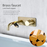 Veloura Lavabomischer – Roségoldene Wandarmatur aus Messing | Eleganter Warm- und Kaltwassermischer | Design-Lavaboarmatur mit Keramikkartusche