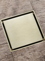 ROSEFLOW Quadrat Duschablauf 10×10 cm – Edelstahl 304 Roségold | Geruchsstopp & Filtersieb | Moderner Bodenablauf