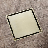 ROSEFLOW Quadrat Duschablauf 10×10 cm – Edelstahl 304 Roségold | Geruchsstopp & Filtersieb | Moderner Bodenablauf