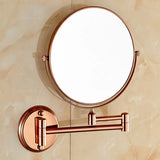 AureliaMirror Wandkosmetikspiegel Roségold – 3-fach Vergrößerung Spiegel | Doppelseitig & Schwenkbar | Präzise Pflege