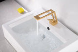 AQUAWAVE Wasserfall Waschbeckenarmatur – Einhebelmischer aus Messing | Wellenauslauf | Modernes Bad-Design