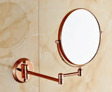 AureliaMirror Wandkosmetikspiegel Roségold – 3-fach Vergrößerung Spiegel | Doppelseitig & Schwenkbar | Präzise Pflege