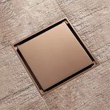 ROSEFLOW Quadrat Duschablauf 10×10 cm – Edelstahl 304 Roségold | Geruchsstopp & Filtersieb | Moderner Bodenablauf