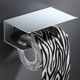 Rolluxe Premium WC-Rollenhalter Aluminium mit Ablagefläche Wandmontage – Multifunktionaler Toilettenpapierhalter mit Handyablage | Modernes Bad-Accessoire für Badezimmer & Gäste-WC | Stabil, rostfrei & platzsparend