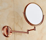AureliaMirror Wandkosmetikspiegel Roségold – 3-fach Vergrößerung Spiegel | Doppelseitig & Schwenkbar | Präzise Pflege