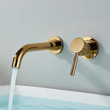 LuxRotate Waschbeckenarmatur Gold – Wand Wasserhahn Messing | 360° Schwenkbar | Minimalistisches Bad Design