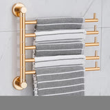 LuxFold Design Handtuchhalter – Klappbare Badetuchstange aus Aluminium | Goldoptik | Platzsparend & Elegant