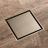 ROSEFLOW Quadrat Duschablauf 10×10 cm – Edelstahl 304 Roségold | Geruchsstopp & Filtersieb | Moderner Bodenablauf