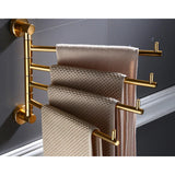 LuxFold Design Handtuchhalter – Klappbare Badetuchstange aus Aluminium | Goldoptik | Platzsparend & Elegant