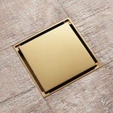ROSEFLOW Quadrat Duschablauf 10×10 cm – Edelstahl 304 Roségold | Geruchsstopp & Filtersieb | Moderner Bodenablauf