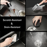 SteelNova Pro Küchenspüle Einzelbecken-Set – Edelstahl Einbauspüle mit Armatur | Gebürstete Oberfläche | Geräuschdämmung & Komplettzubehör