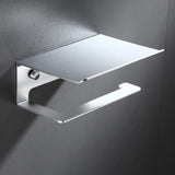 Rolluxe Premium WC-Rollenhalter Aluminium mit Ablagefläche Wandmontage – Multifunktionaler Toilettenpapierhalter mit Handyablage | Modernes Bad-Accessoire für Badezimmer & Gäste-WC | Stabil, rostfrei & platzsparend