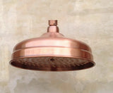 KupferGuss Regenbrause 20 cm – Runde Luxus-Duschbrause in Antik-Kupfer aus massivem Messing