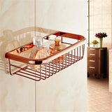 ROSELVIA Duschablage 300 mm Roségold – Wandkorb aus Messing | Badregal Stabil | Elegante Aufbewahrung