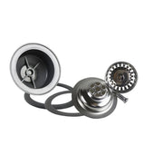 FlowGuard Komplett-Ablaufgarnitur Edelstahl – Pop-Up Spülbeckenabfluss 110/114 mm | Geruchsstopp | Mit Siphon & Sieb